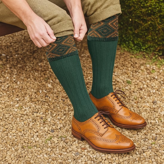 Mens Long Shooting Wool Socks Warm Country for Walking & Hunting - Image 4