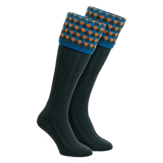 Mens Shooting Merino Wool Socks Warm Country Diamond Pattern - Image 1