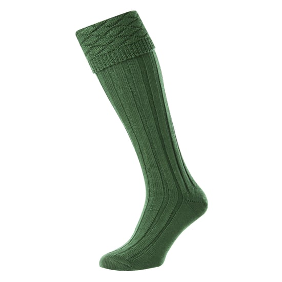 Heren Premium Wol Kilt Sokken Tot de Knie Diamantpatroon Met Omgeslagen Bovenkant - Image 2