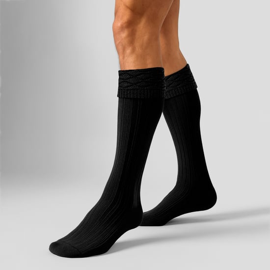 Herr Premium Ull Kiltstrumpor Knähöga Diamantmönster Vikovertopp - Image 3