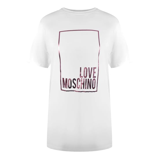 Love Moschino Shiny Box Logo White T-shirt - Image 1