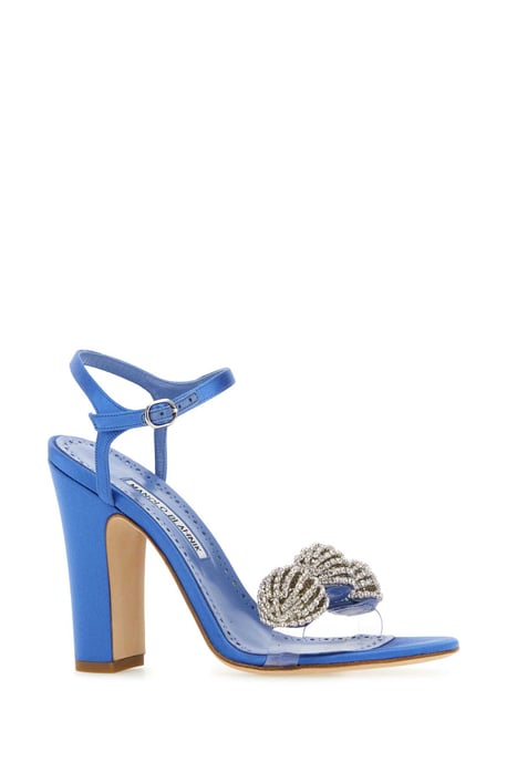 Blue Satin Elhob Sandals - Image 2