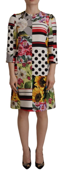 Floral Patchwork Mini Dress Multicolor - Image 1
