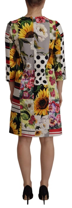 Floral Patchwork Mini Dress Multicolor - Image 4
