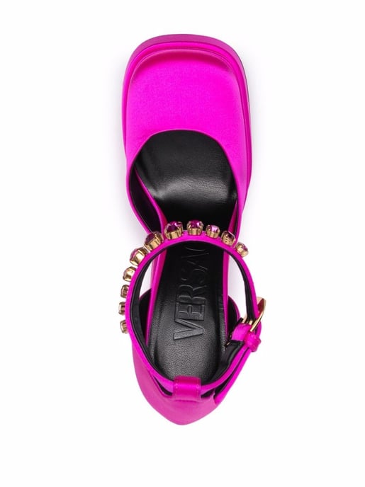 Fuchsia Satijnen Medusa Aevitas Pumps - Image 4