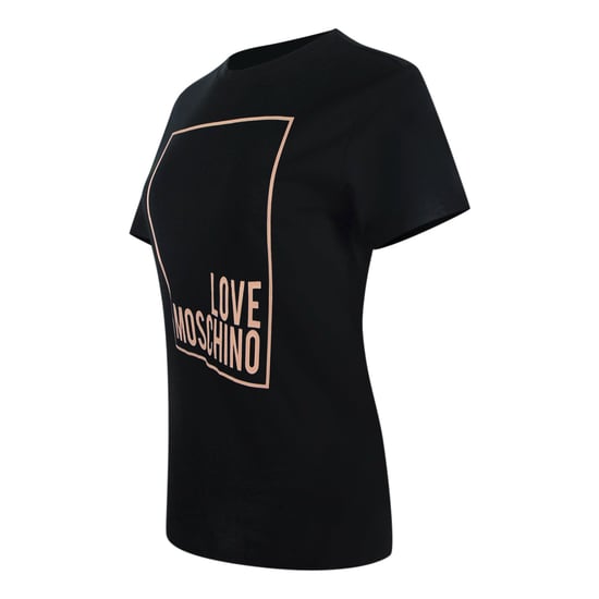 Love Moschino Pink Box Logo Black T-shirt - Image 3
