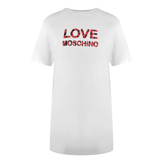 Love Moschino Vit T-shirt Med Bubble Logotyp - Image 1