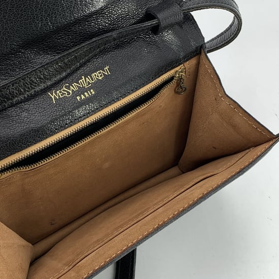 Vintage leren schoudertas van Yves Saint Laurent - Image 4