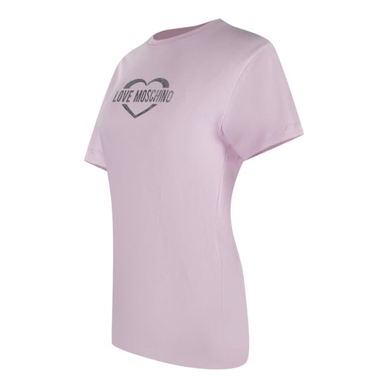 Love Moschino Shiny Heart Logo Pink T-shirt - Image 2
