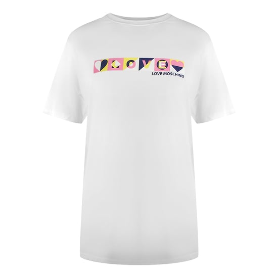 Love Moschino Colourblock Logo White T-shirt - Image 1