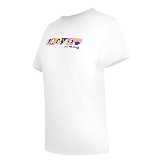 Love Moschino Colourblock Logo White T-shirt - Image 3