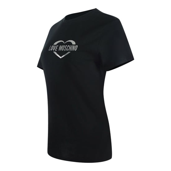 Love Moschino Shiny Heart Logo Black T-shirt - Image 3