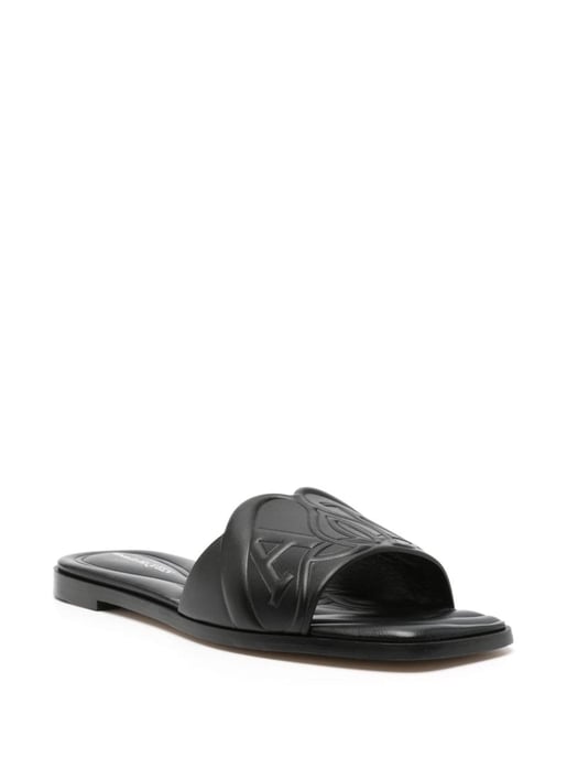 Seal Leather Flat Sandals - Image 2