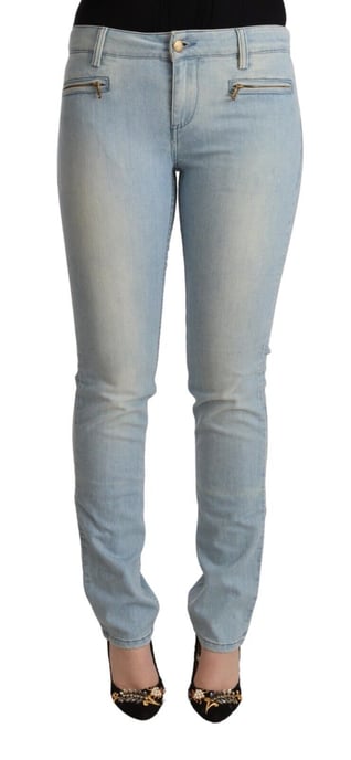 Light Blue Zip Detail Jeans - Image 1