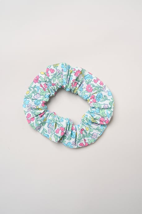 Floral Embroidered Smocked Dress with Scrunchie - Image 4