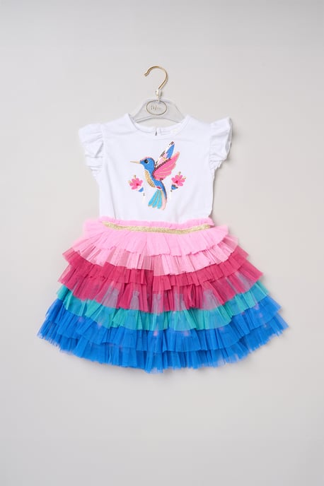 Sequin Embroidery Hummingbird Tutu Dress - Image 1