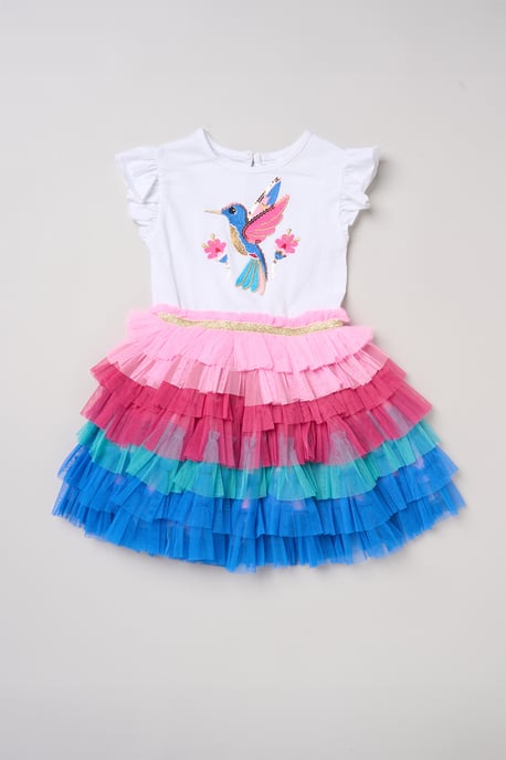 Sequin Embroidery Hummingbird Tutu Dress - Image 2