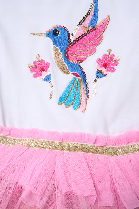 Sequin Embroidery Hummingbird Tutu Dress - Image 3