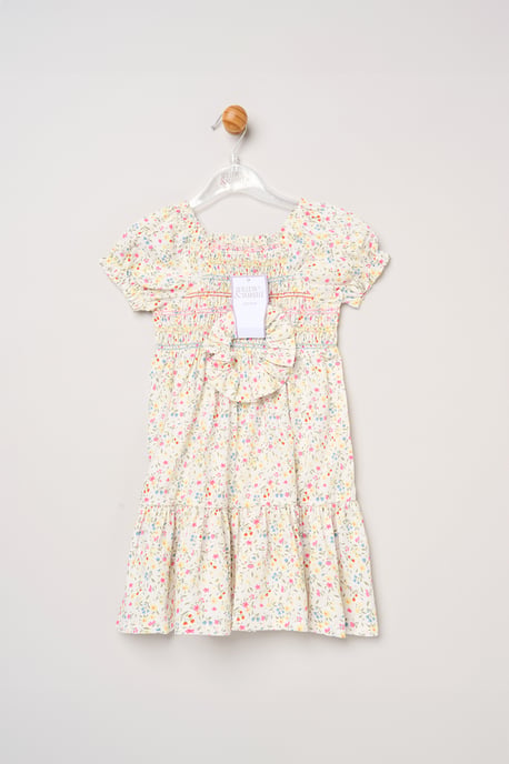 Ditsy Embroidered Smocked Dress with Scrunchie - Image 5
