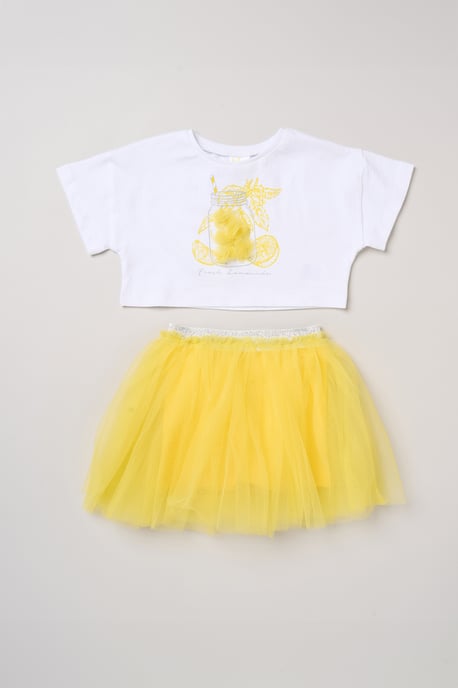 Lemonade Applique Short Sleeve T-Shirt and Tutu Skirt Outfit Set - Image 1