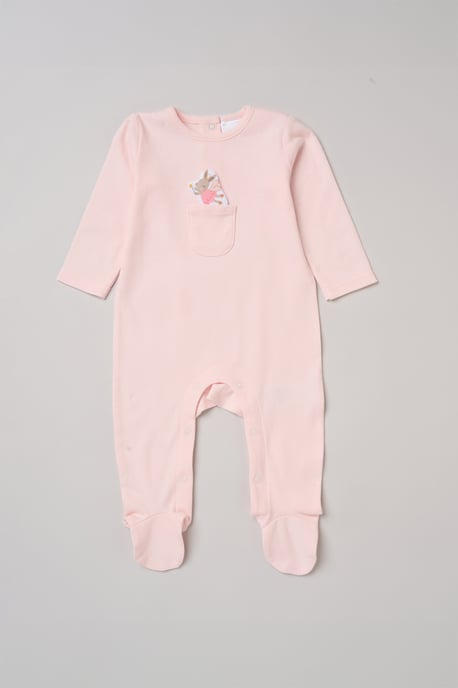 Newborn Sleepsuit with Appliqué Fairy Pocket - Image 2