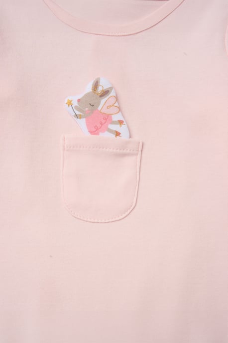 Newborn Sleepsuit with Appliqué Fairy Pocket - Image 3
