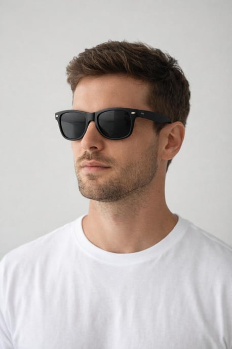 Classic Wayfarer Sunglasses With Black Matte Frame - Image 2