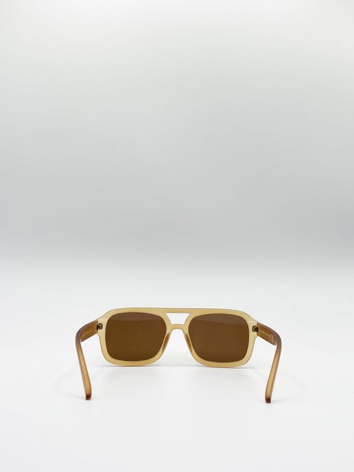70's Navigator Sunglasses In Matte Sand - Image 5