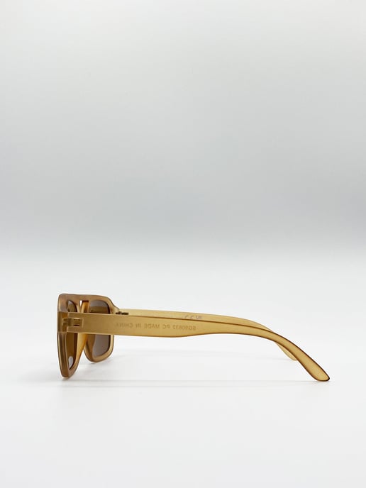 70's Navigator Sunglasses In Matte Sand - Image 6