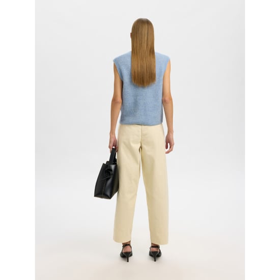 Selected Femme slflulu sl button o-neck vest ex 16098808 cashmere blue - Image 4