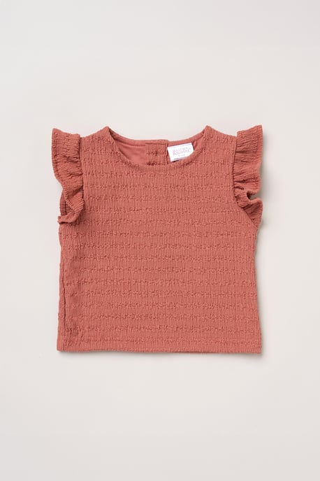 Textured Top, Shorts and Scrunchie Outfit Set - Image 3