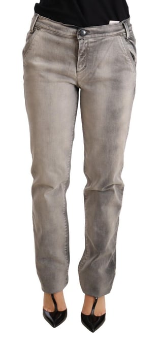 Grijze Denim Rechte Pantalon - Image 1