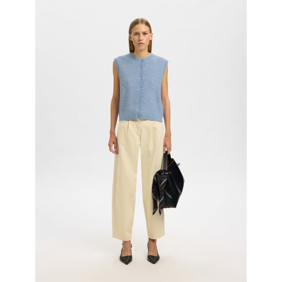 Selected Femme slflulu sl button o-neck vest ex 16098808 cashmere blue - Image 2