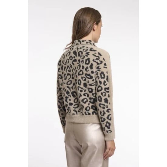 Rino & Pelle Jet.5012622 rino&pelle boxy jacket with full button closure desert leopard - Image 2