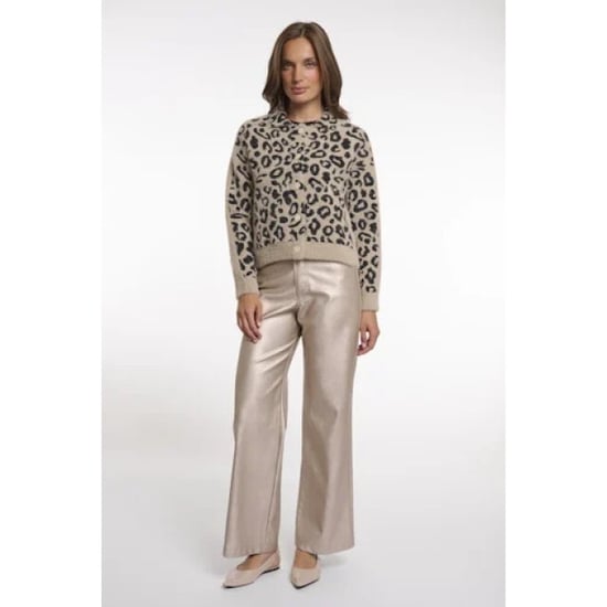 Rino & Pelle Jet.5012622 rino&pelle boxy jacket with full button closure desert leopard - Image 6