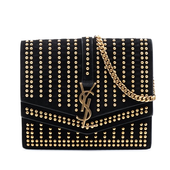 Tweedekans Medium Studded Suede Monogram Sulpice Crossbody - Image 1