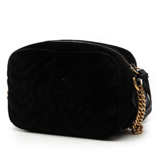 Tweedehands Mini GG Marmont Kristal Versierde Matelassé Velvet Crossbody - Image 2