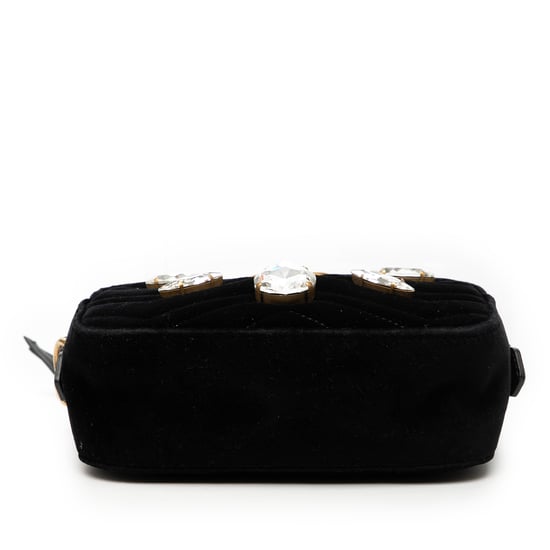 Tweedehands Mini GG Marmont Kristal Versierde Matelassé Velvet Crossbody - Image 3