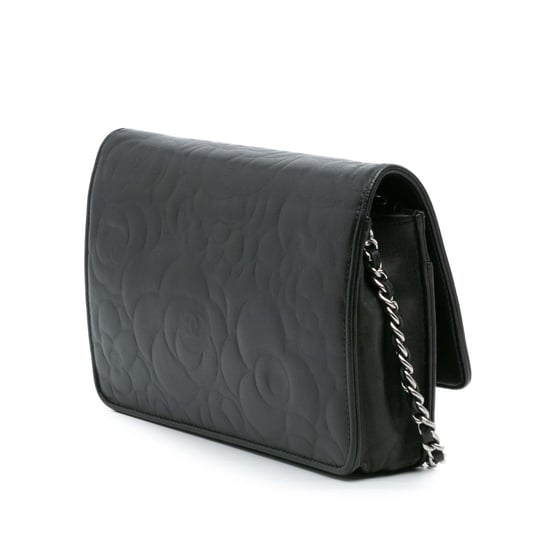 Pre-owned Camellia Embossed Lambskin Wallet On Chain - Image 2