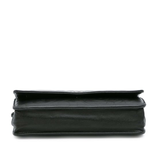 Pre-owned Camellia Embossed Lambskin Wallet On Chain - Image 3