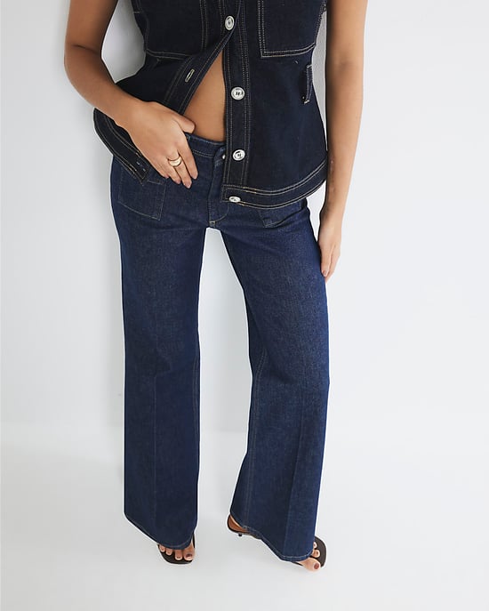 River Island Womens Bootcut Jeans Blue High Rise Relaxed Flared Leg - Image 2