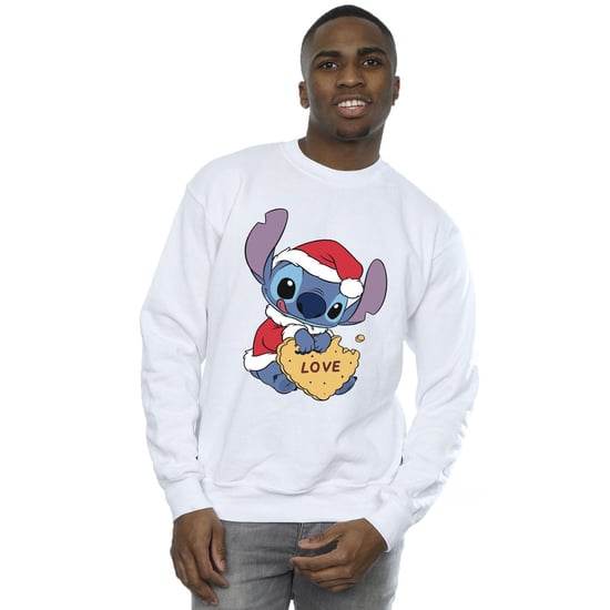 Disney Mens Lilo And Stitch Christmas Love Biscuit Sweatshirt (White) - Image 2