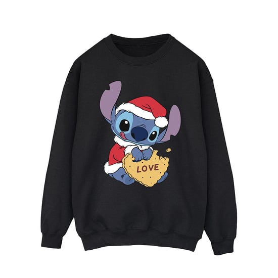 Disney Mens Lilo And Stitch Christmas Love Biscuit Sweatshirt (Black) - Image 1