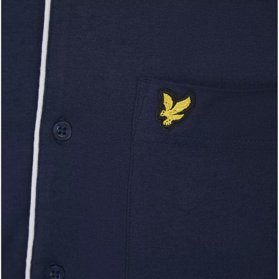 Lyle & Scott Mens Bellingham Check Navy Pyjama Set Cotton Regalur fit - Image 4