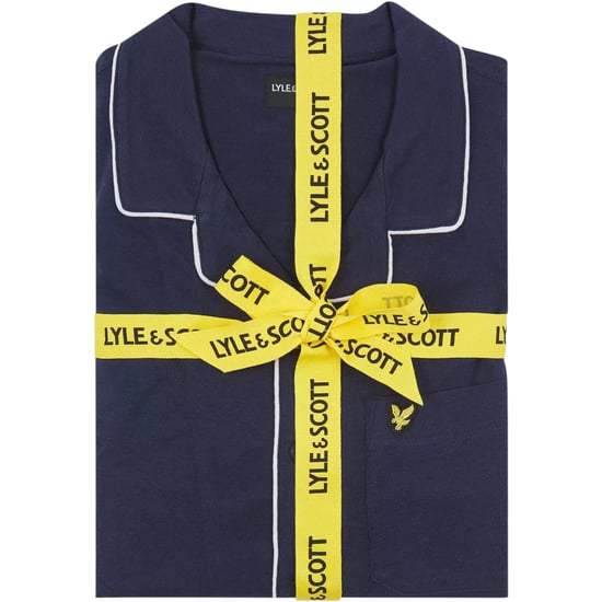 Lyle & Scott Mens Bellingham Check Navy Pyjama Set Cotton Regalur fit - Image 6