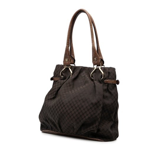 Pre-owned Embossed Leather Trimmed Macadam Canvas Vertical Tote - Image 2