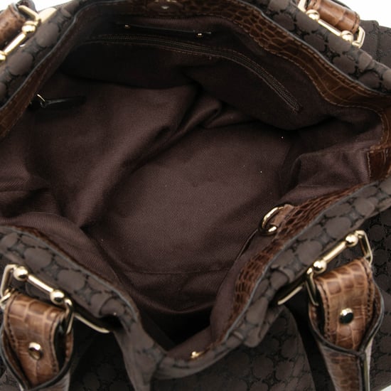 Pre-owned Embossed Leather Trimmed Macadam Canvas Vertical Tote - Image 4