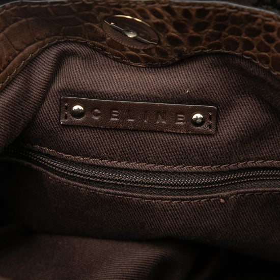 Pre-owned Embossed Leather Trimmed Macadam Canvas Vertical Tote - Image 5