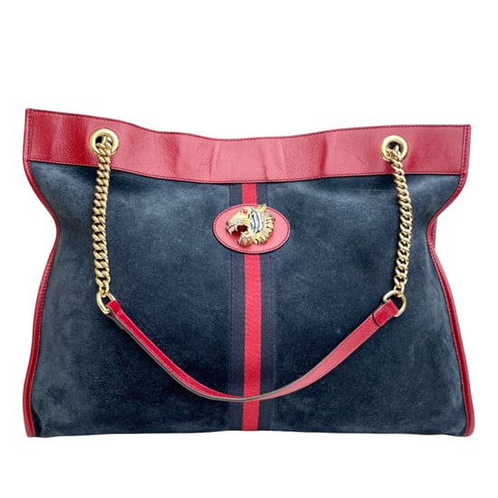 Pre-owned Large Web Suede Rajah Tote - Image 1