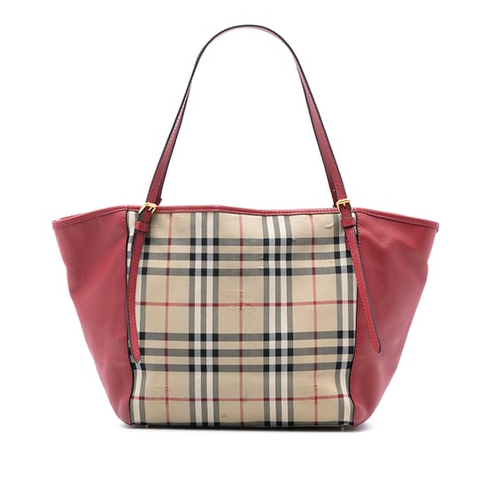 Tweedehands Kleine Haymarket Ruit Canvas en Leer Canterbury Tote - Image 1